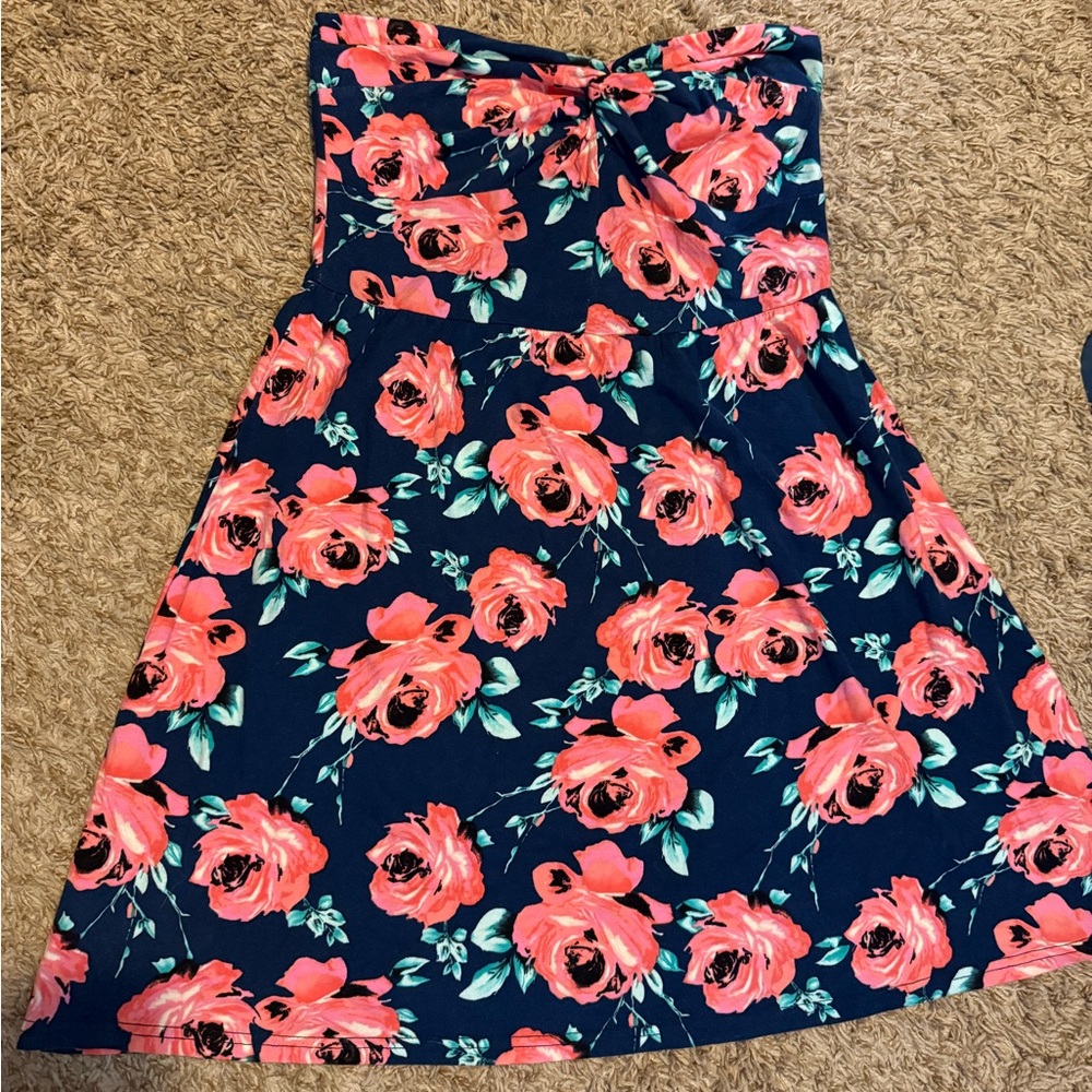 Charlotte Russe Navy and Pink Floral Dress